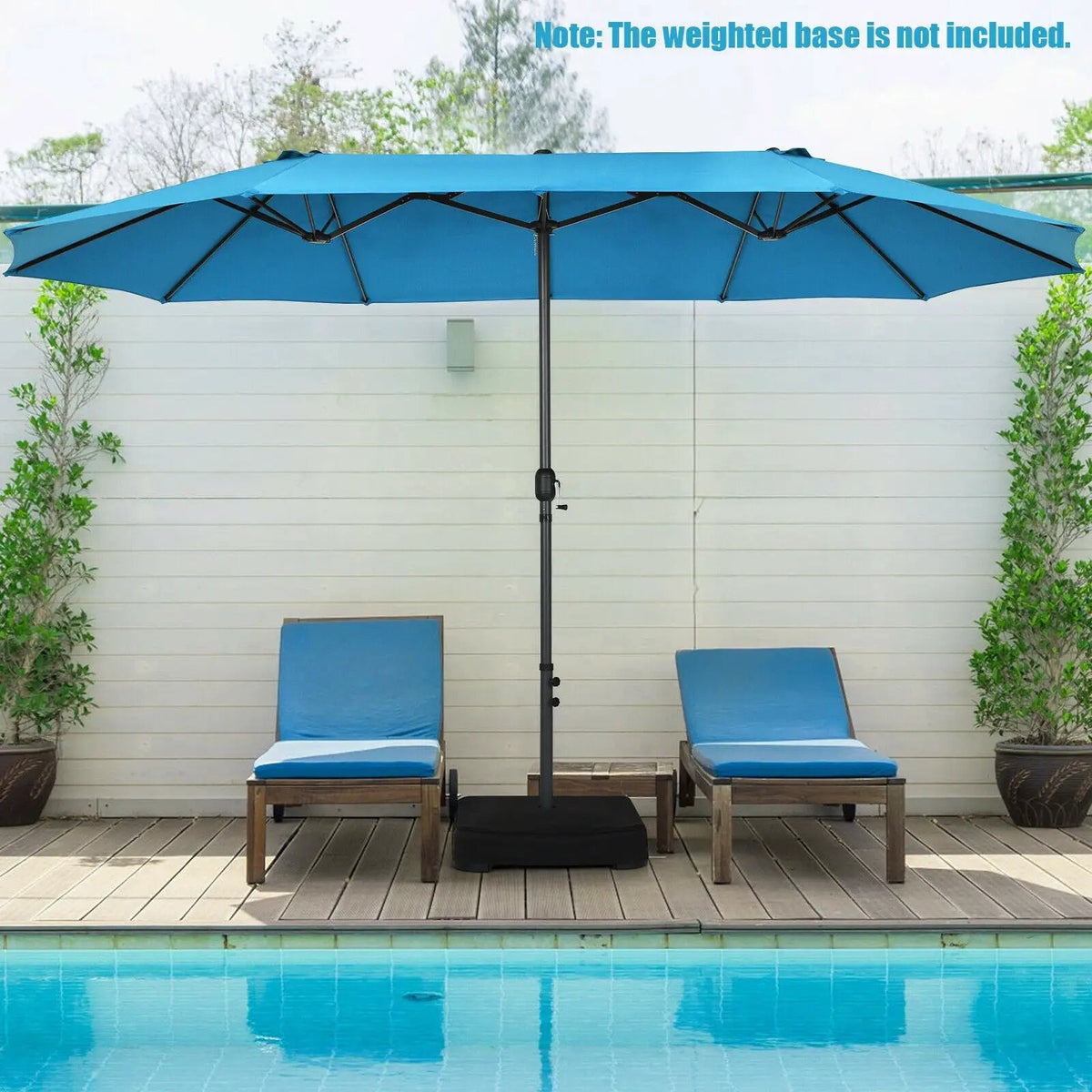 15 Feet Patio Double-Sided Umbrella with Hand-Crank System, photo 2 of 14