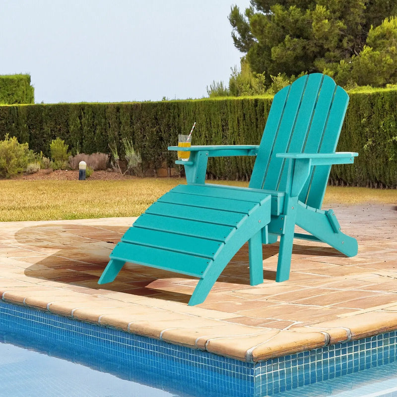 Adirondack Folding Ottoman with All Weather HDPE by DirectDeals