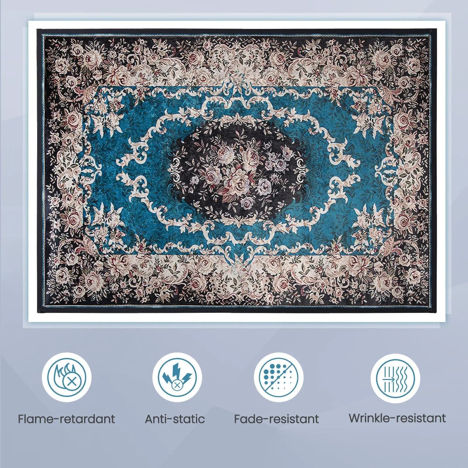 Area Rug with Non-Shedding Surface and Anti-slip Bottom by DirectDeals