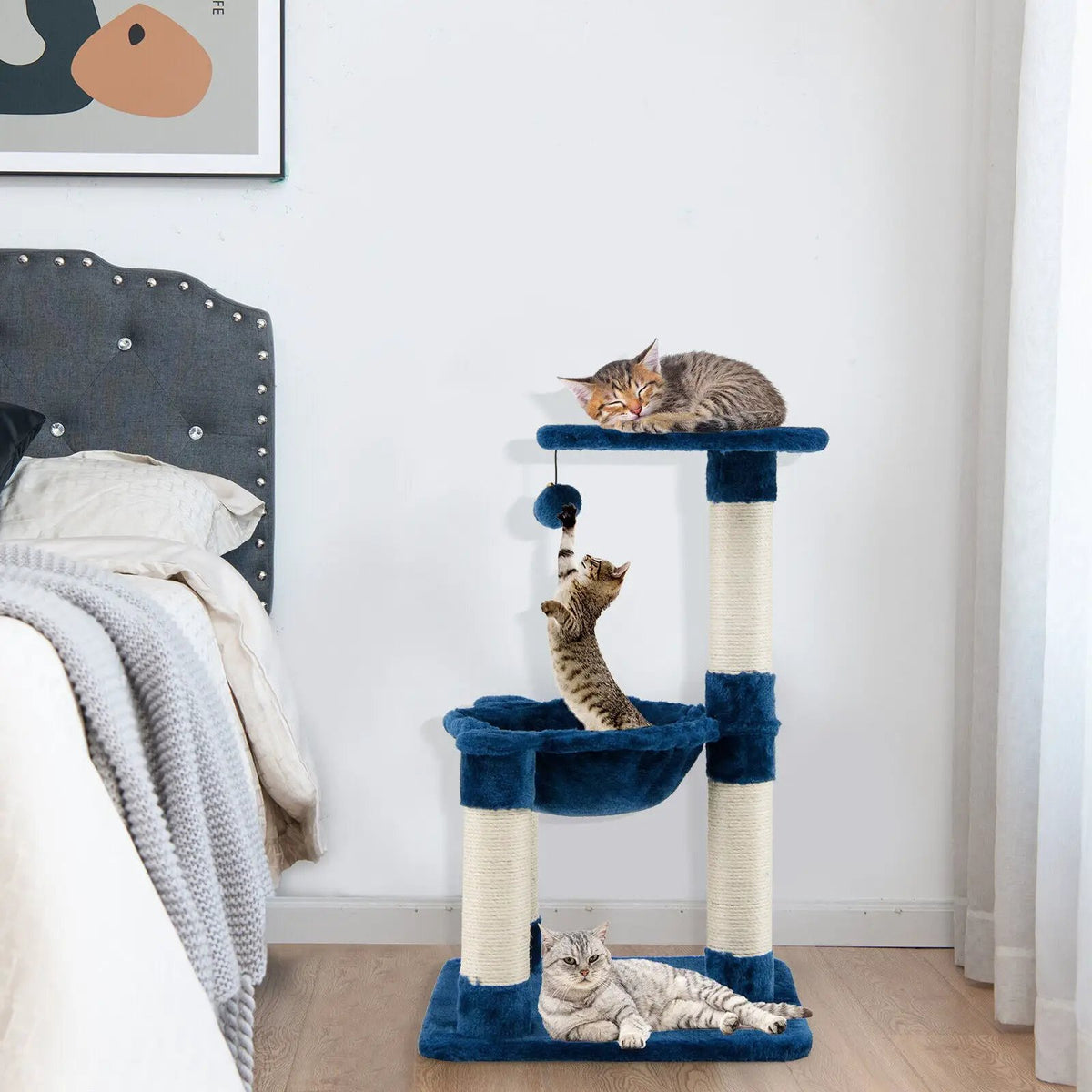 Multi-level Cat Tree with Scratching Posts and Cat Hammock, photo 15 of 16
