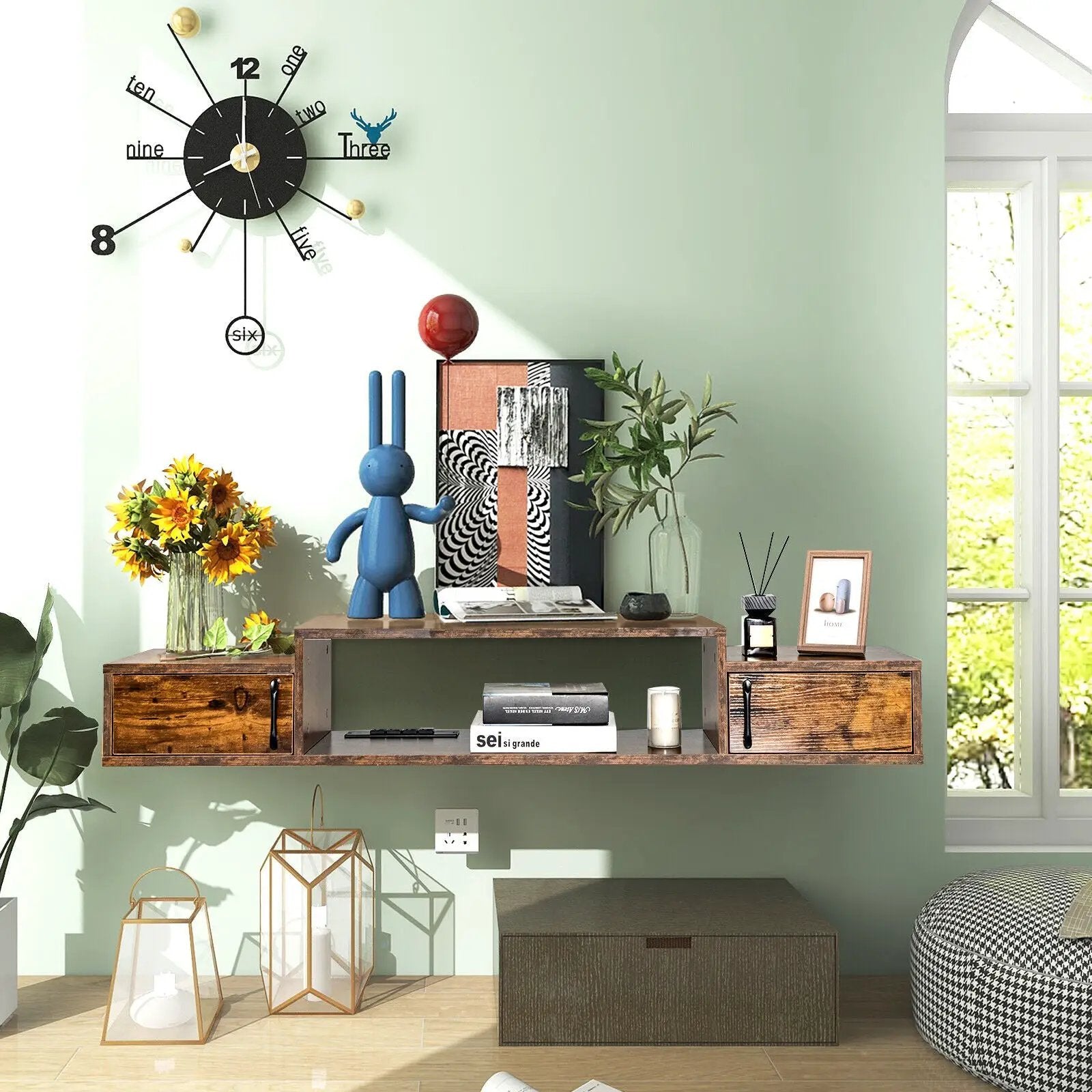 Misting Pedestal Fan Air Circulator with 90° Auto Oscillation Floor Standing Fan with 8 Speeds by DirectDeals