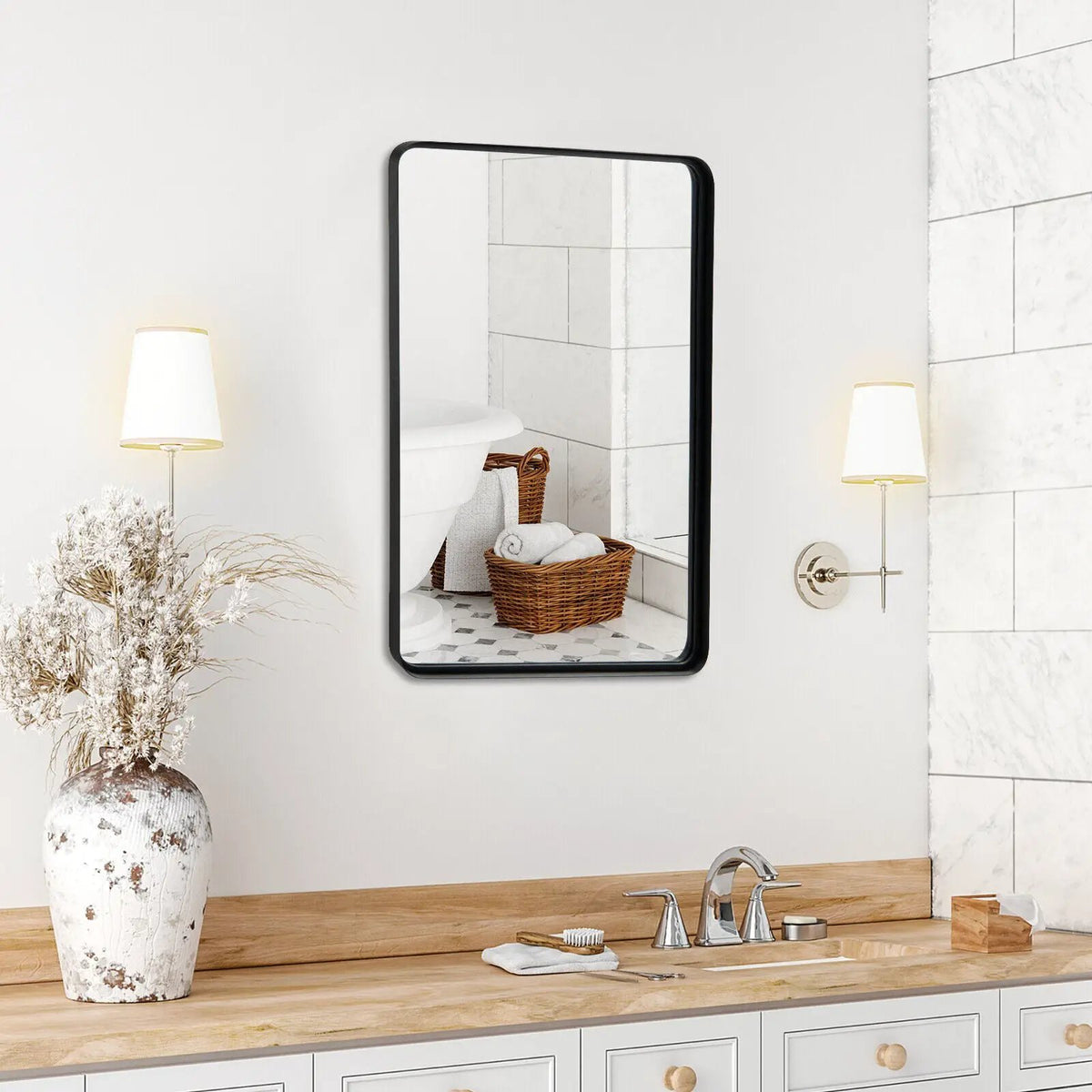 Rectangular Wall Mount Bathroom Mirror Vanity Mirror, photo 8 of 10