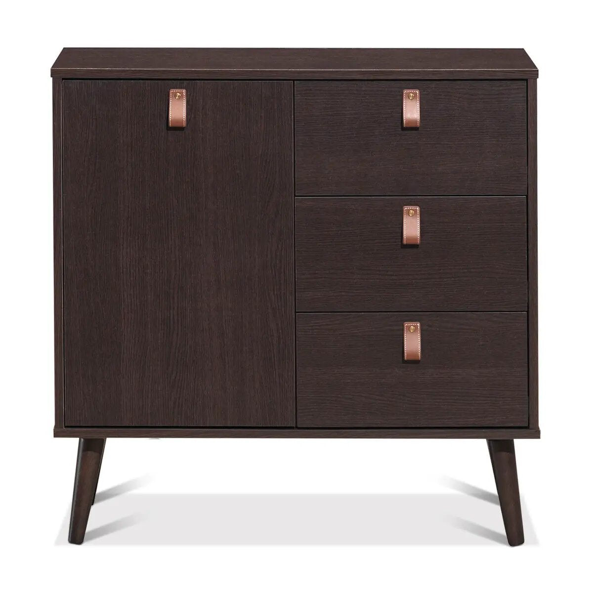 3-drawer Sideboard Storage Display Cabinet-Brown by DirectDeals
