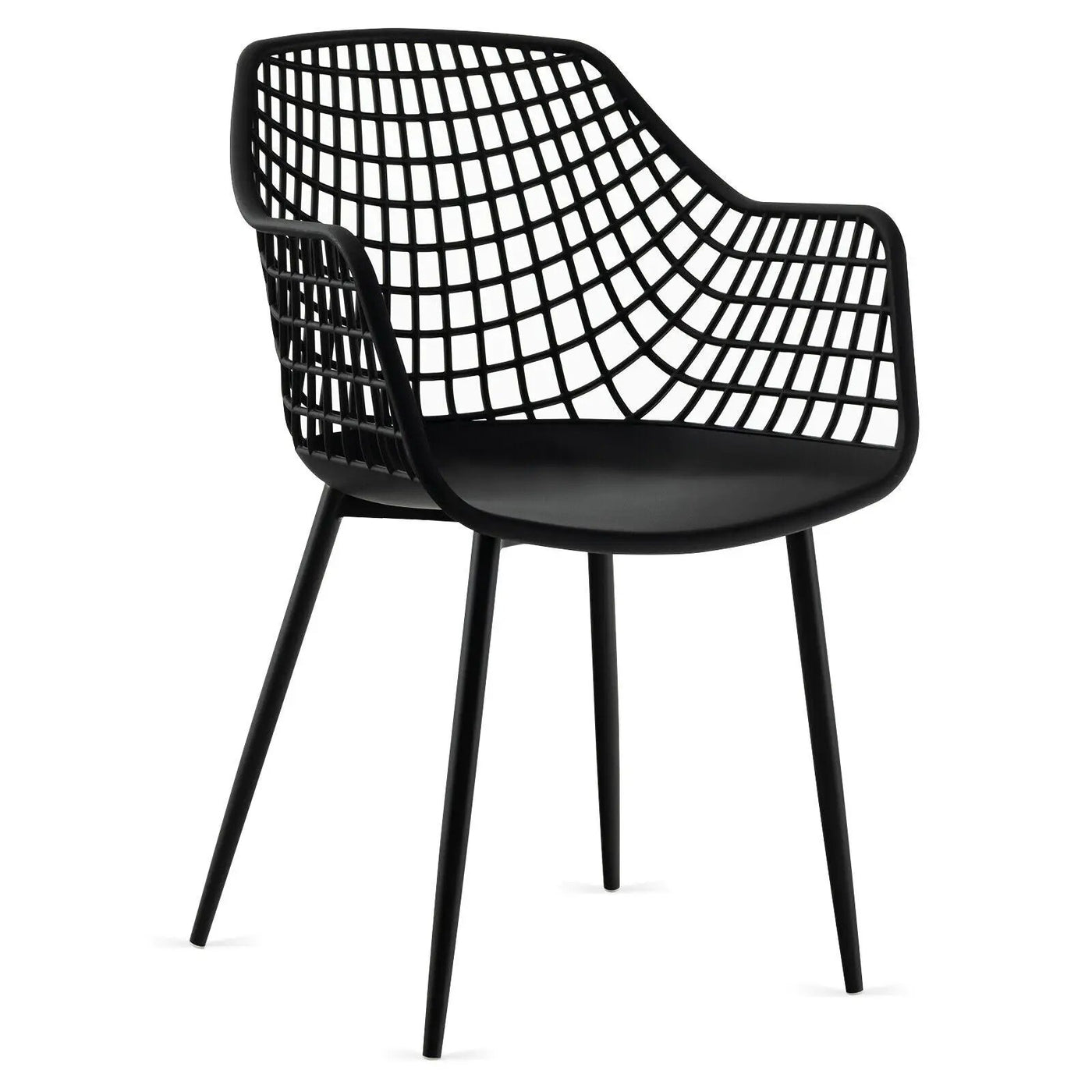 Set of 4 Heavy Duty Modern Dining Chair with Airy Hollow Backrest by DirectDeals