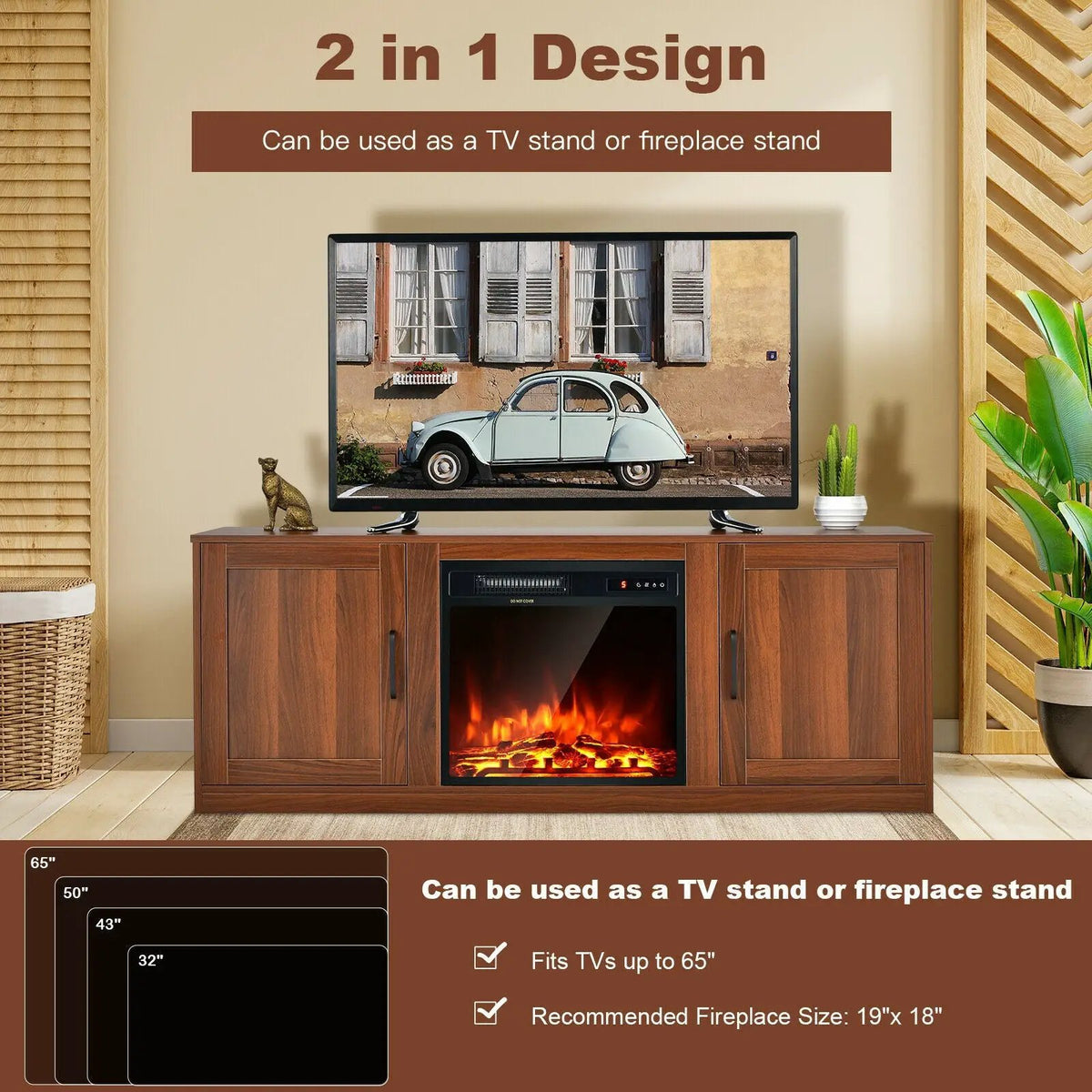 TV Stand with Double Barn Doors for TVs up to 65 Inch, photo 6 of 10