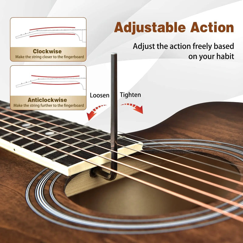 41 Inch Full Size Cutaway Acoustic Guitar Set for Beginner by DirectDeals