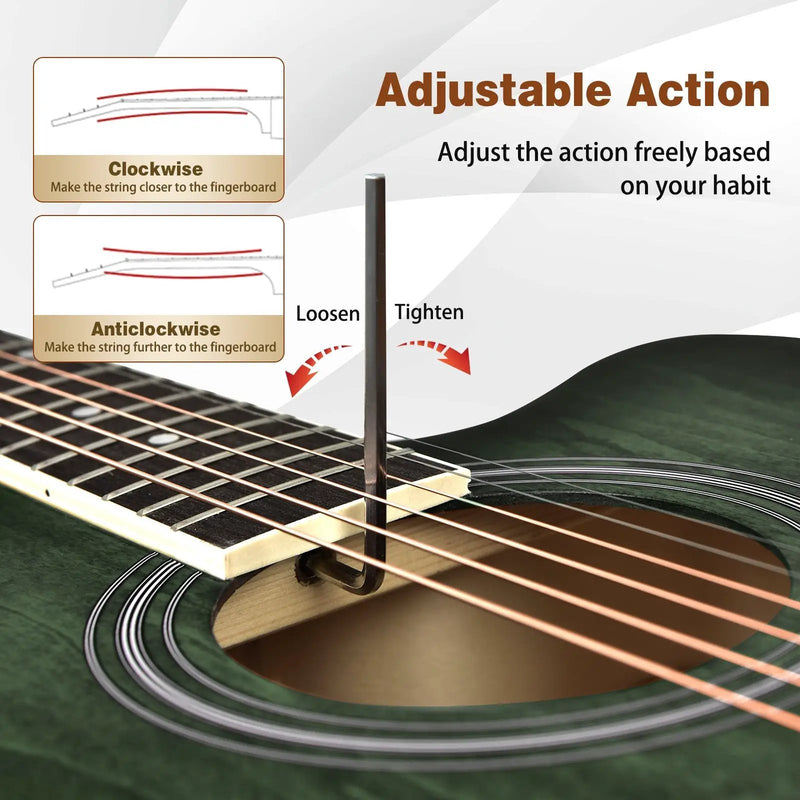 41 Inch Full Size Cutaway Acoustic Guitar Set for Beginner by DirectDeals