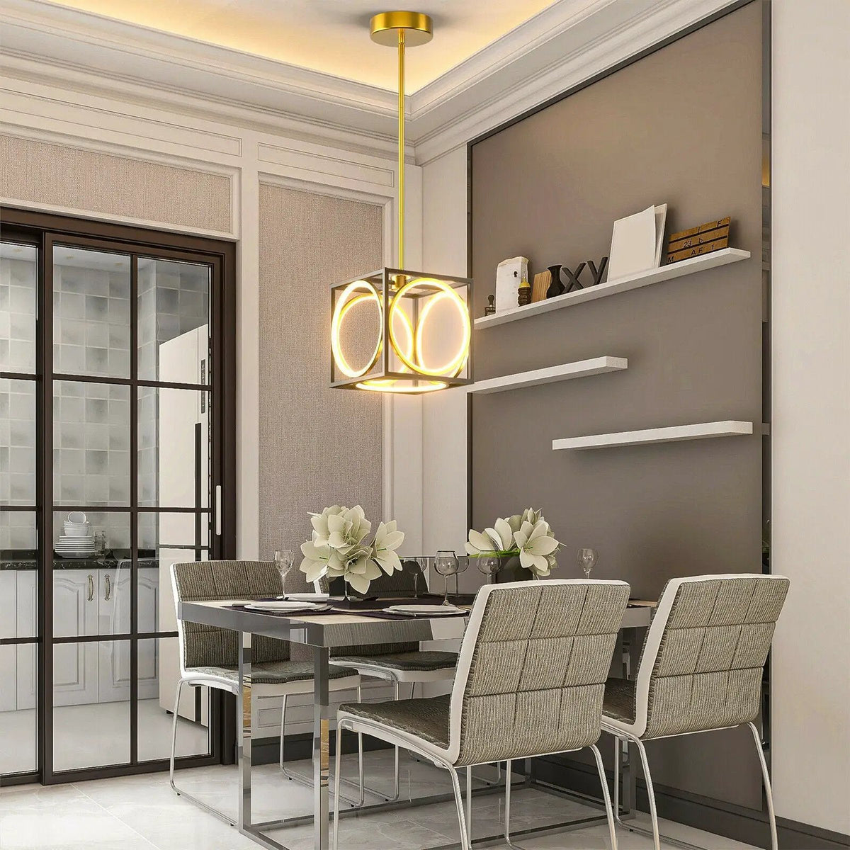 Modern LED Pendant Light with 42 Inches Adjustable Suspender, photo 8 of 9
