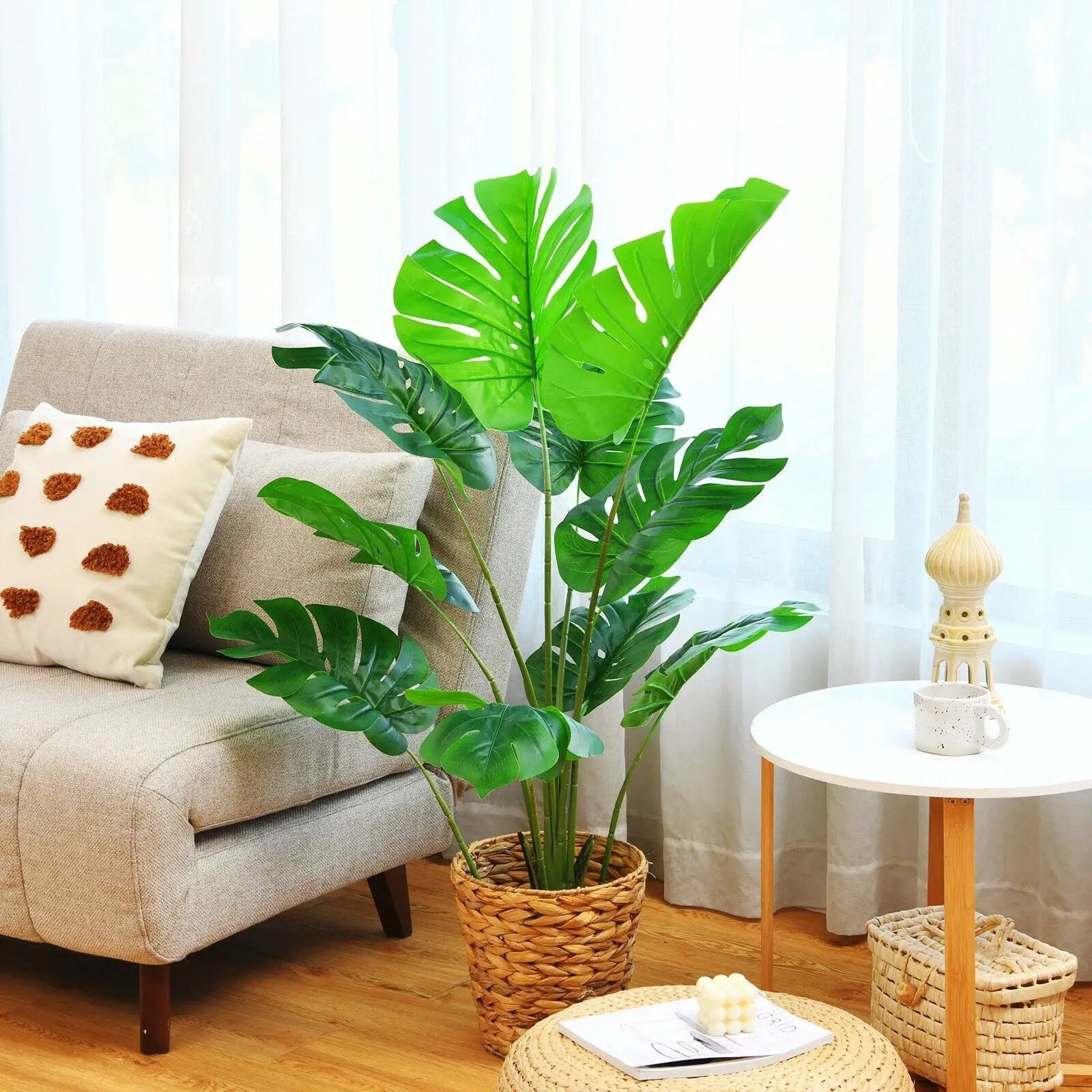 4 Feet Artificial Monstera Deliciosa Tree with 10 Leaves of Different Sizes by DirectDeals