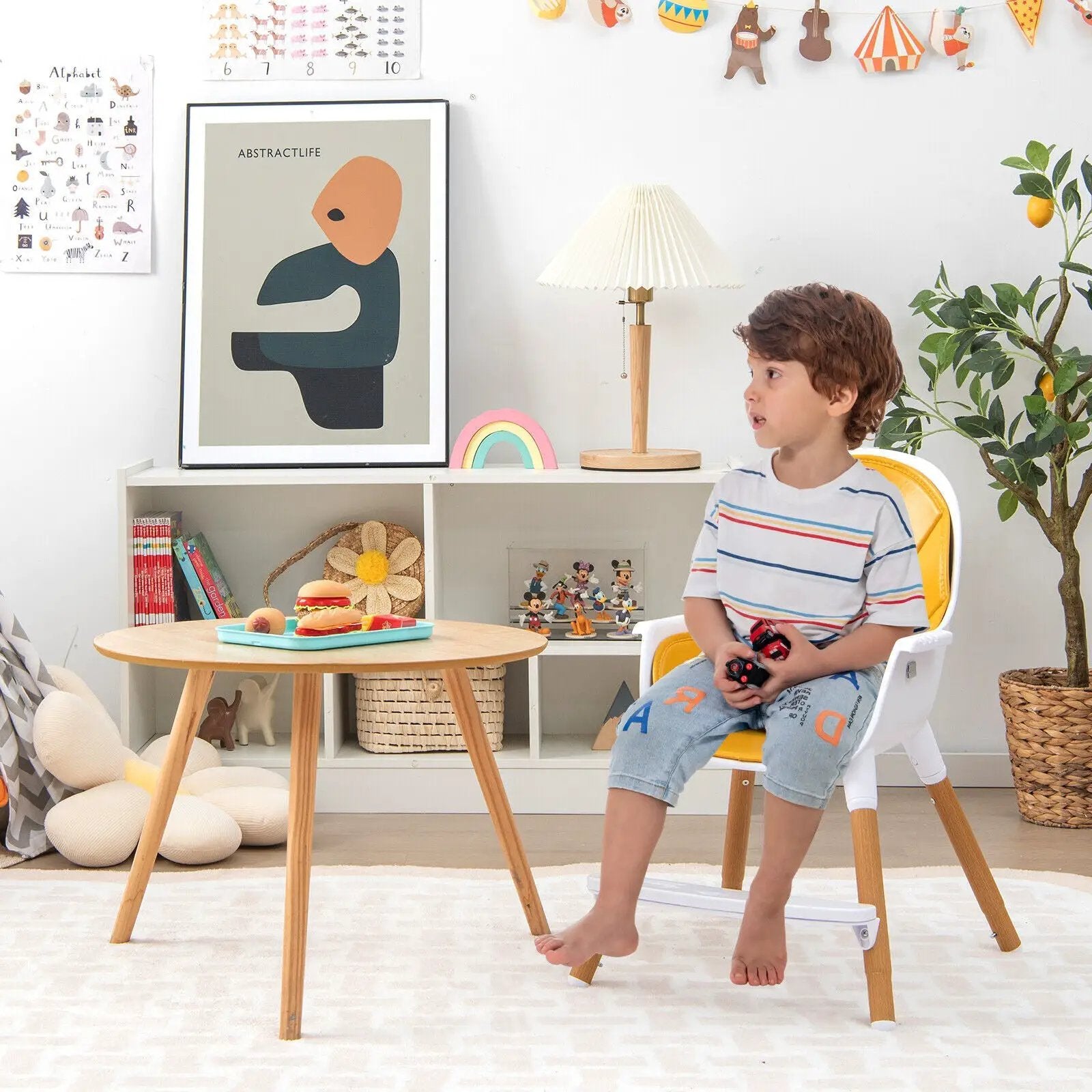 4-in-1 Convertible Baby High Chair Infant Feeding Chair with Adjustable Tray by DirectDeals