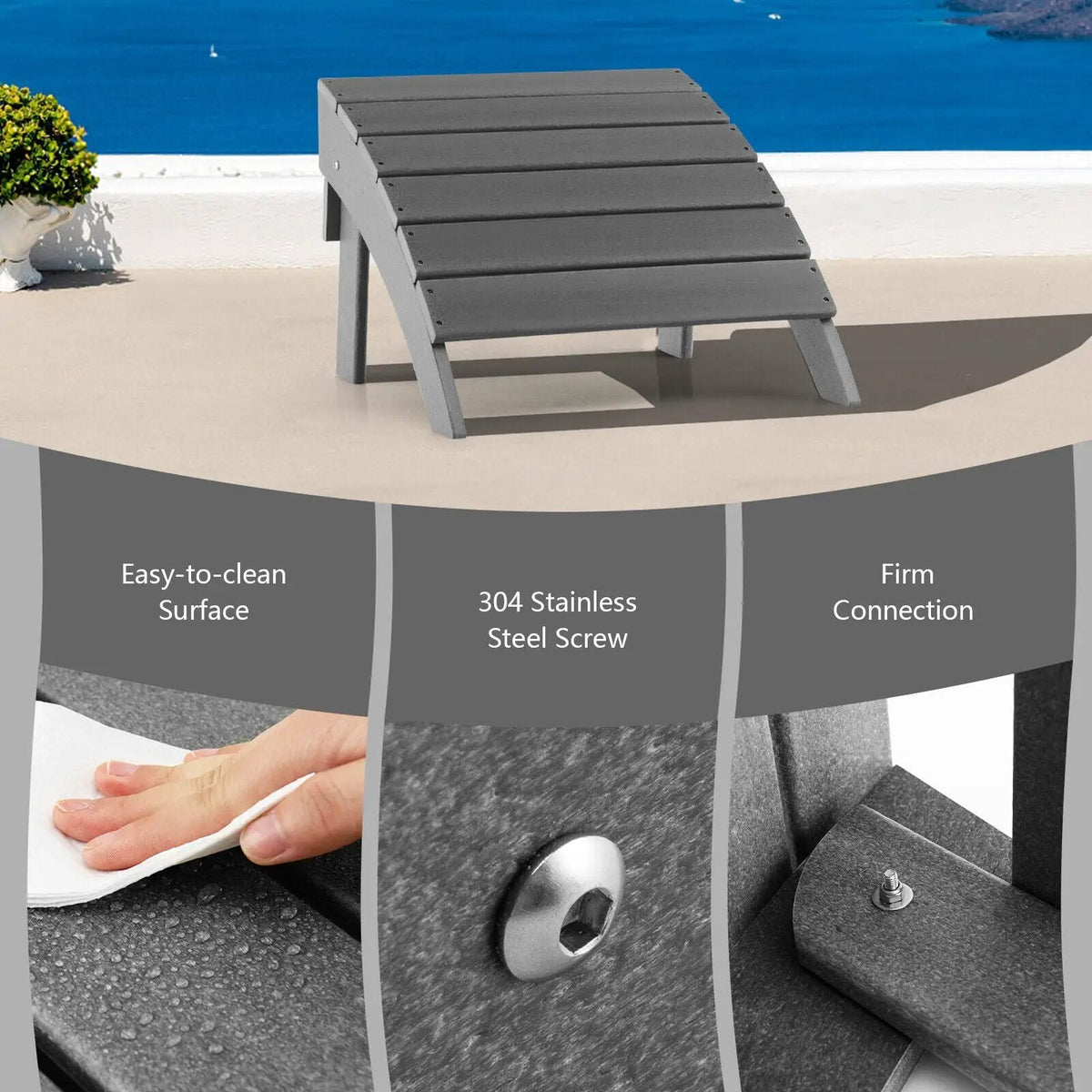 Adirondack Folding Ottoman with All Weather HDPE, photo 17 of 32
