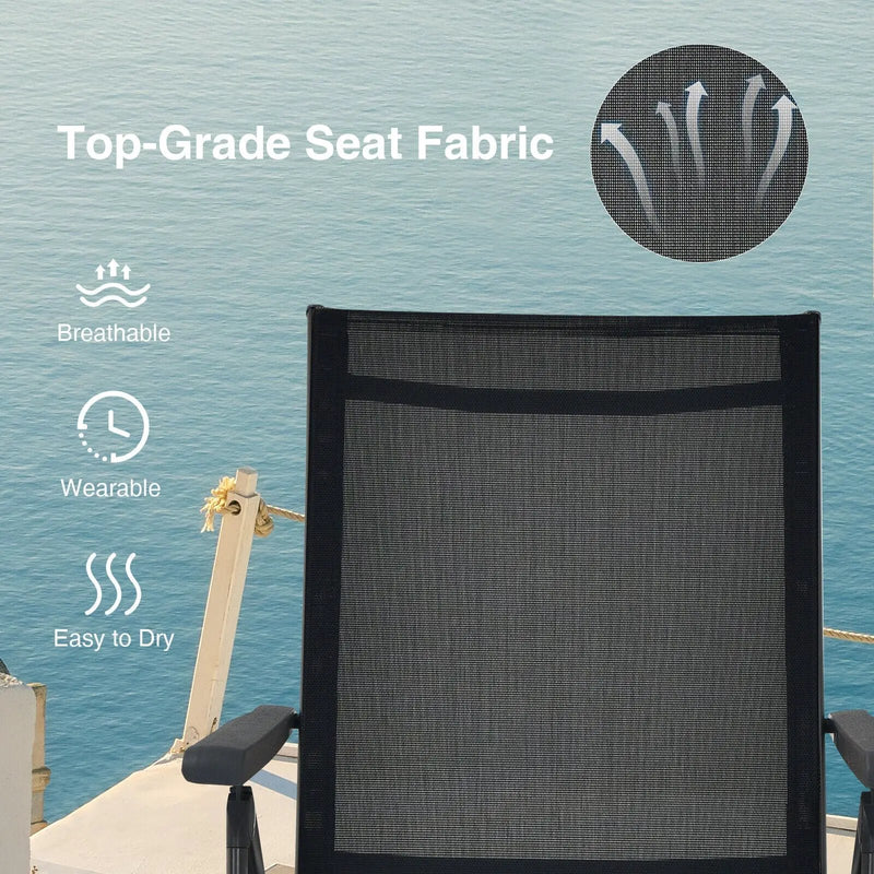 2 Pieces Foldable Chaise Lounge Chair with 2-Position Footrest by DirectDeals