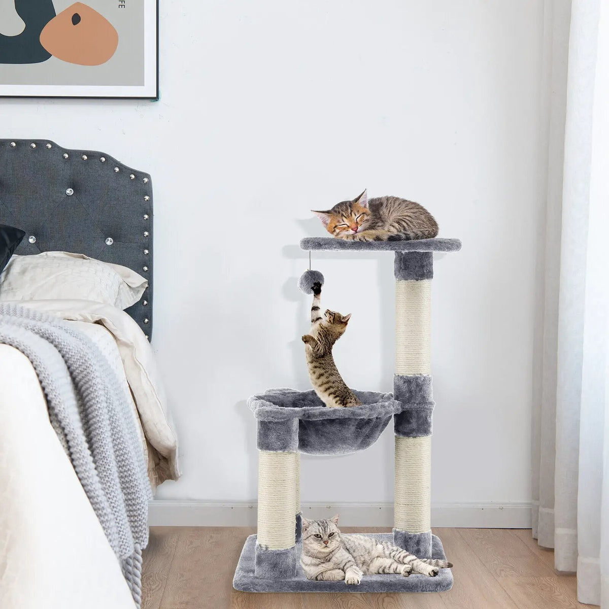 Multi-level Cat Tree with Scratching Posts and Cat Hammock, photo 16 of 16