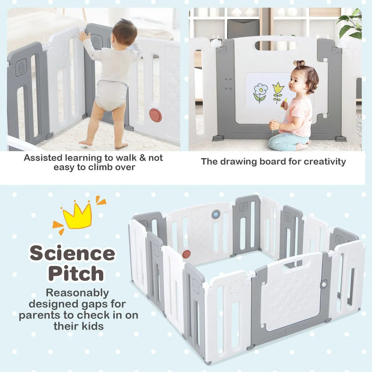 14 Panels Kids Safety Activity Play Center with Drawing Board, photo 6 of 9