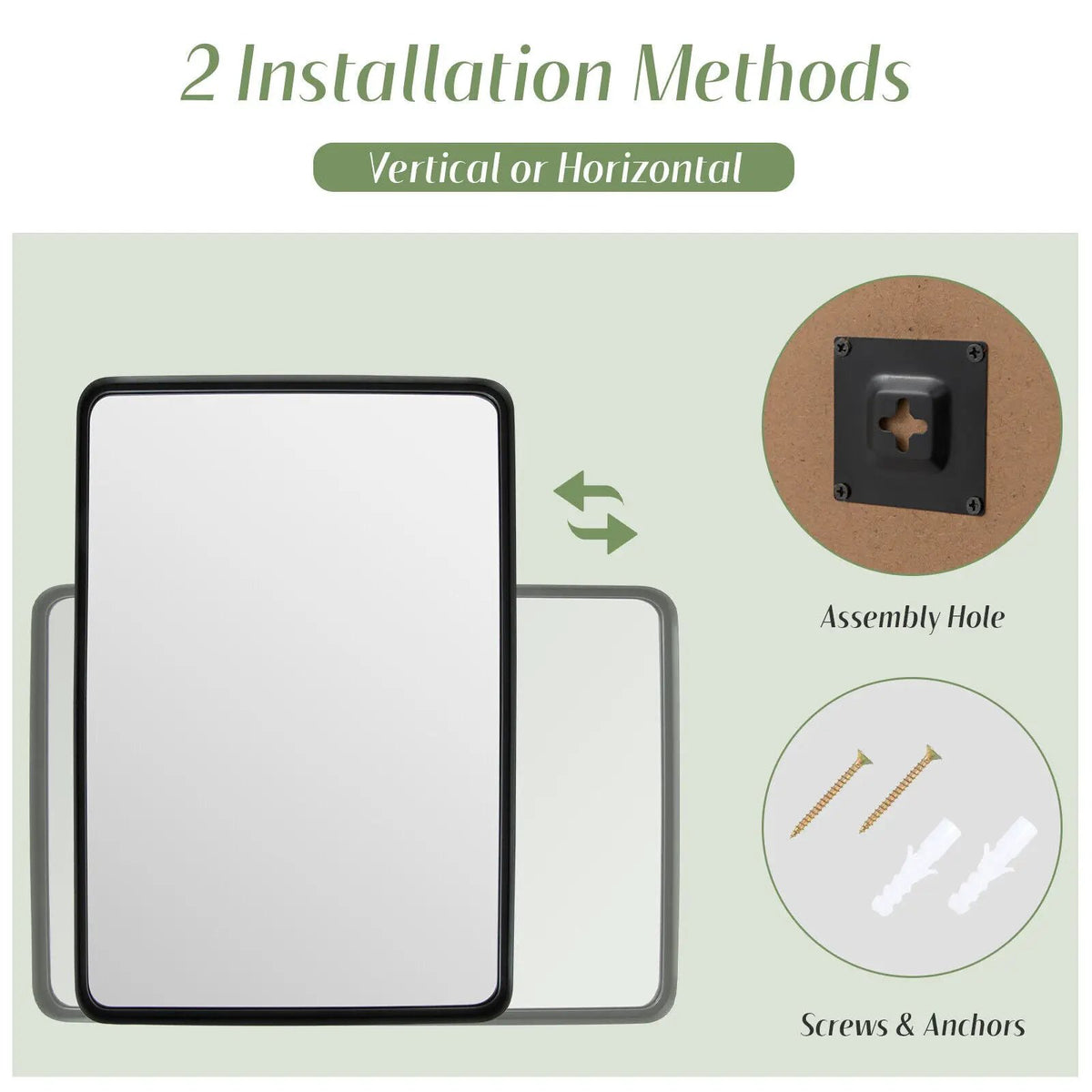 Rectangular Wall Mount Bathroom Mirror Vanity Mirror, photo 5 of 10