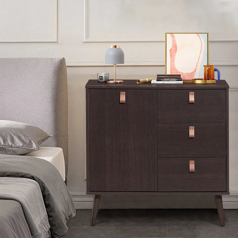 3-drawer Sideboard Storage Display Cabinet-Brown by DirectDeals