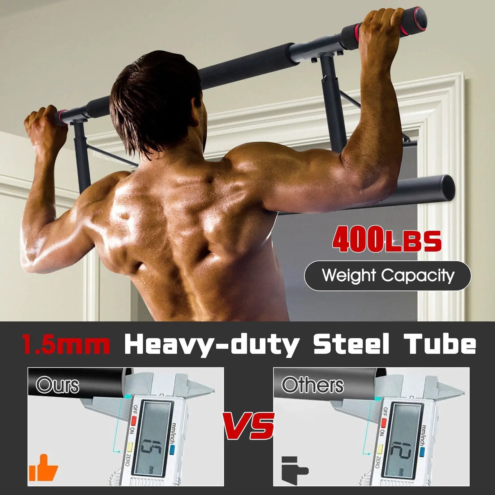 Pull-up Bar for Doorway No Screw for Foldable Strength Training by DirectDeals