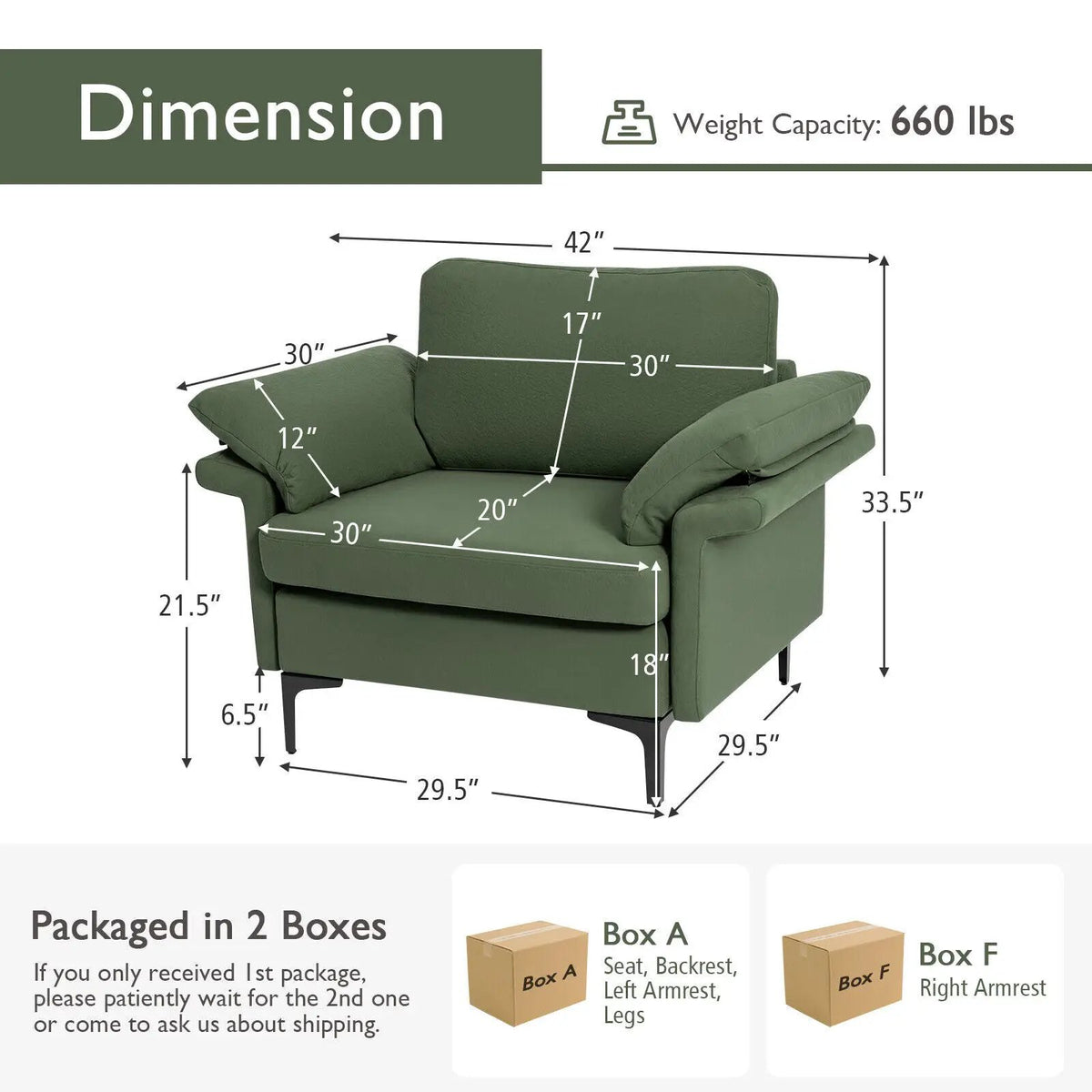 Modern Fabric Accent Armchair with Original Distributed Spring and Armrest Cushions, photo 19 of 32