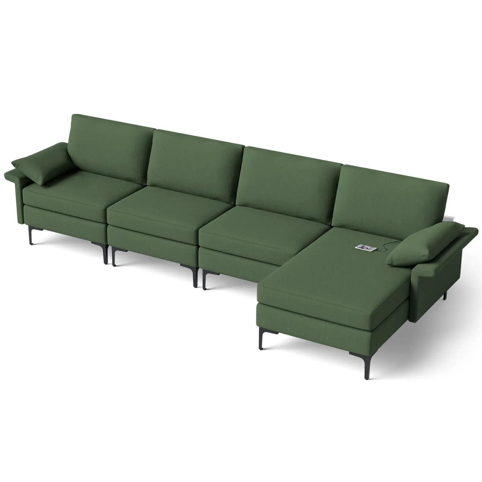 Extra Large L-shaped Sectional Sofa with Reversible Chaise and 2 USB Ports for 4-5 People by DirectDeals