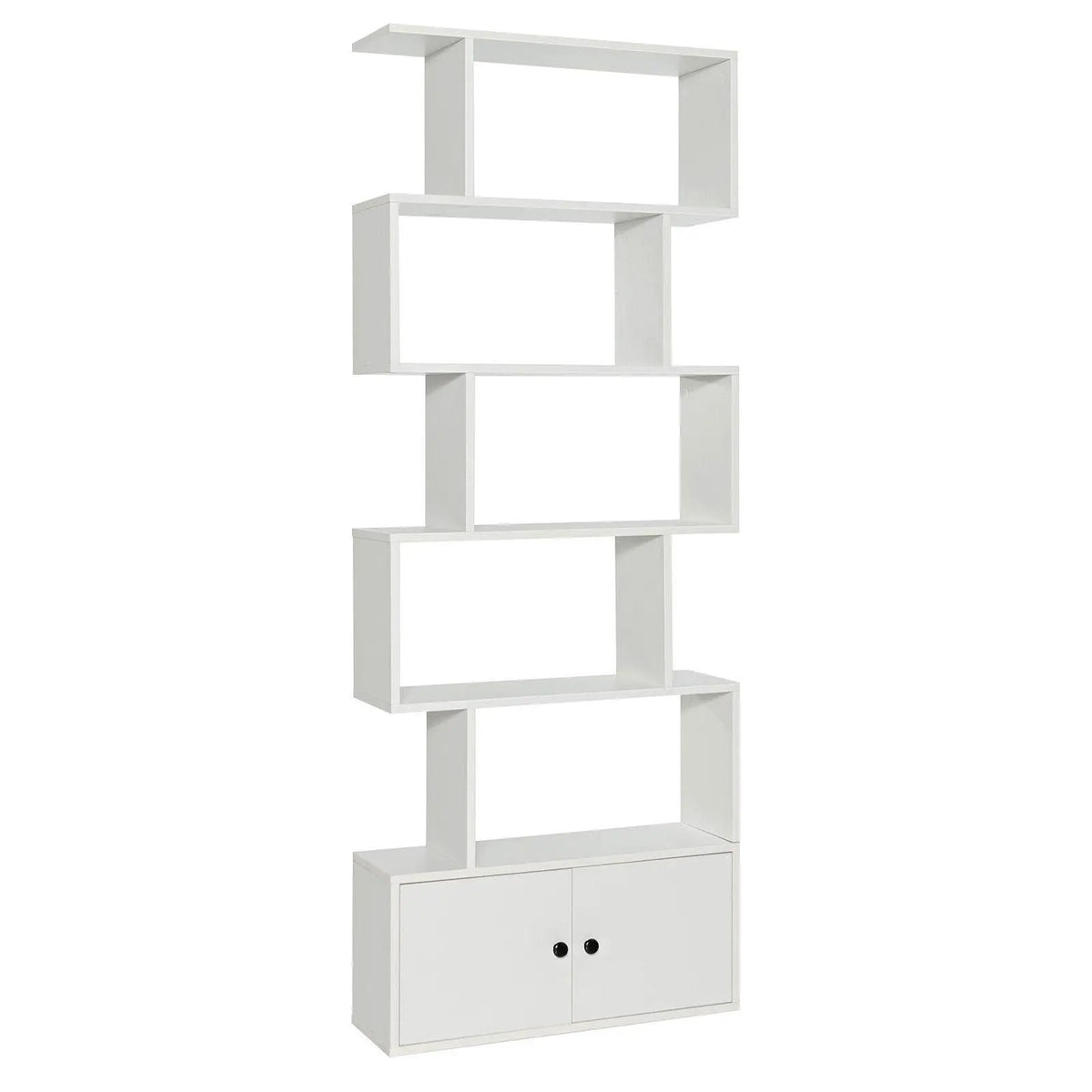 6-Tier S-Shaped Freestanding Bookshelf with Cabinet and Doors, photo 10 of 10