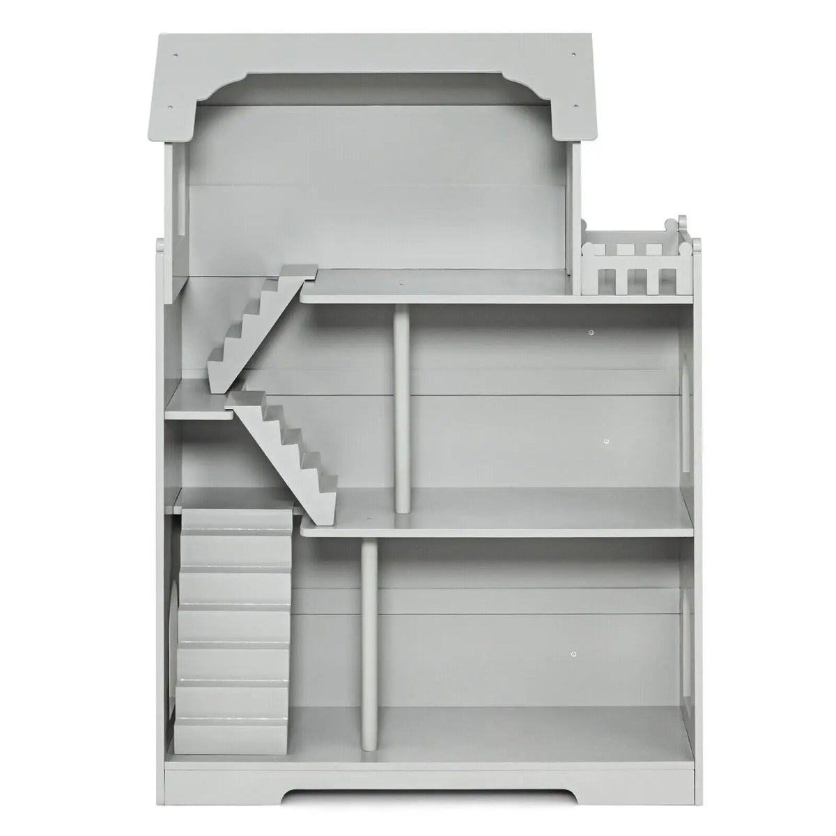 Kids Wooden Dollhouse Bookshelf with Anti-Tip Design and Storage Space, photo 11 of 16