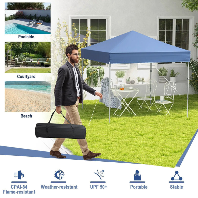 6.6 x 6.6 Feet Outdoor Pop-up Canopy Tent with UPF 50+ Sun Protection by DirectDeals