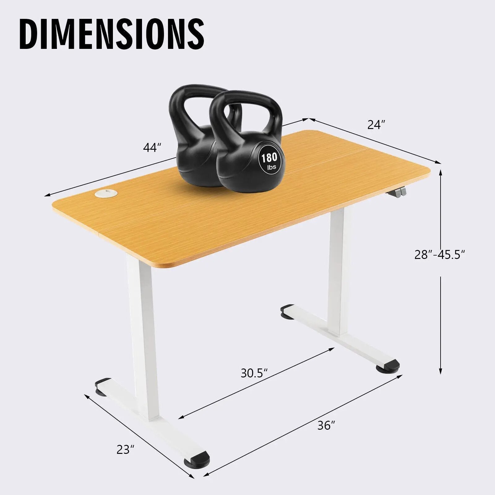 Electric Standing Desk Adjustable Stand up Computer Desk Anti-collision by DirectDeals