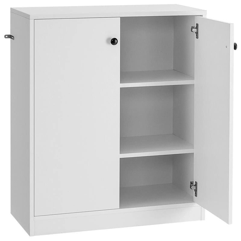 2 Door Storage Base Cabinet with 3-Tier Shelf-White by DirectDeals
