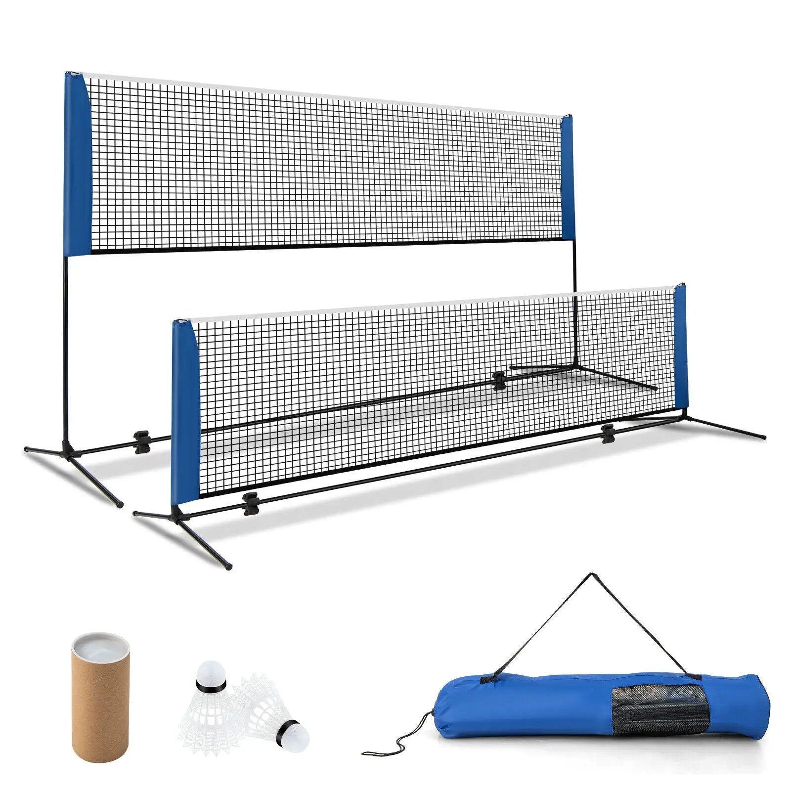 10/14 Feet Adjustable Badminton Net Stand with Portable Carry Bag by DirectDeals