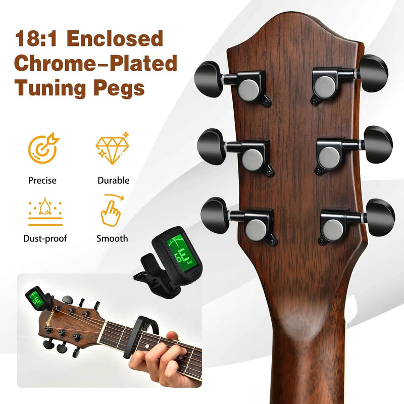 41 Inch Full Size Cutaway Acoustic Guitar Set for Beginner by DirectDeals