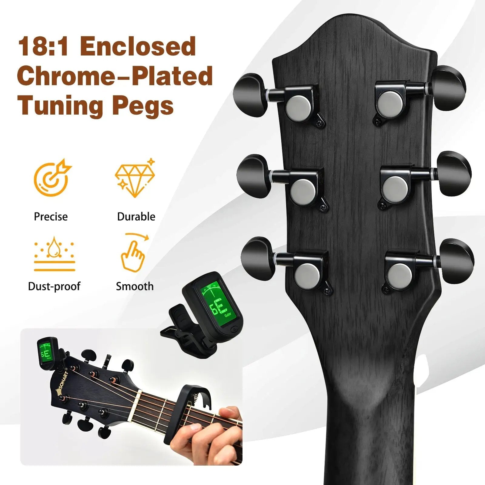 41 Inch Full Size Cutaway Acoustic Guitar Set for Beginner by DirectDeals