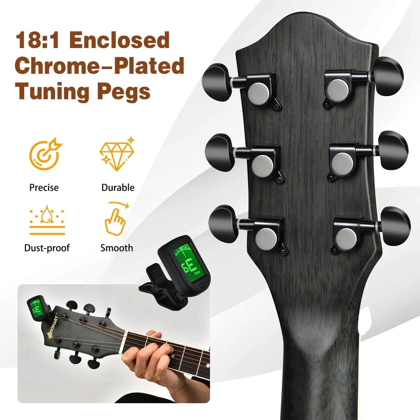 41 Inch Full Size Cutaway Acoustic Guitar Set for Beginner by DirectDeals