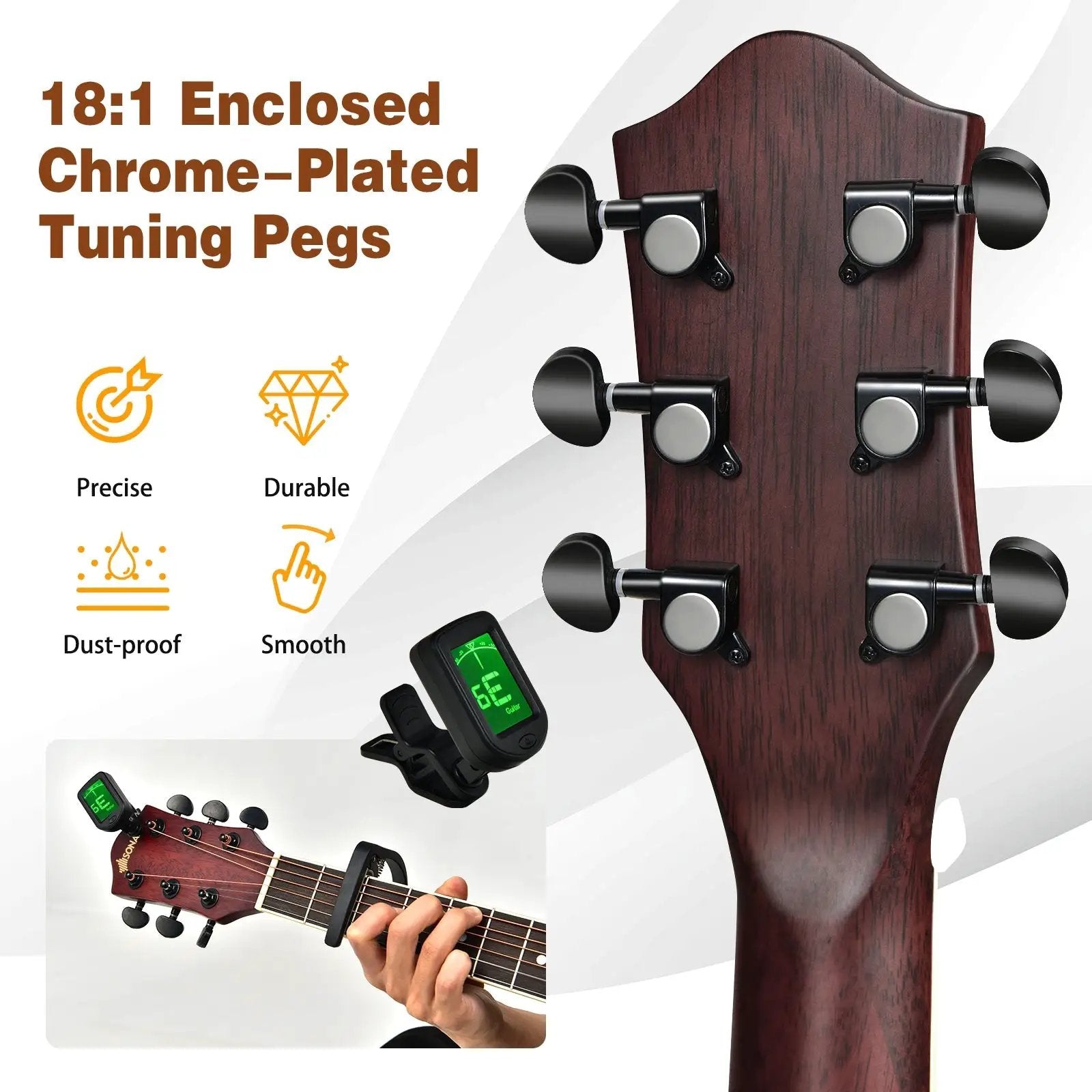 41 Inch Full Size Cutaway Acoustic Guitar Set for Beginner by DirectDeals