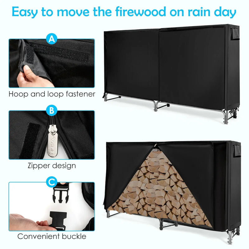 4 Feet/5 Feet/6 Feet/8 Feet Firewood Storage Log Rack by DirectDeals