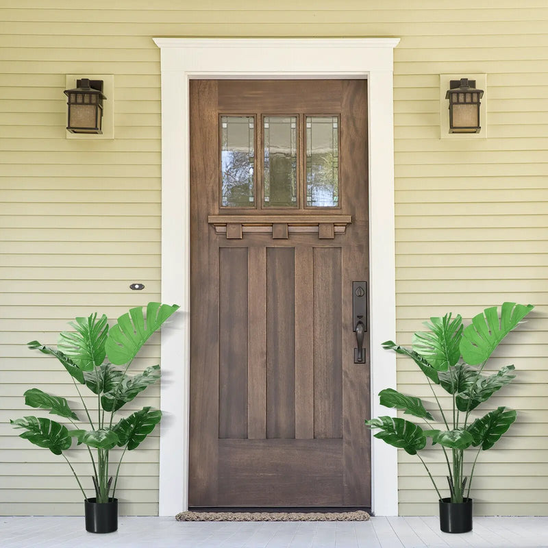 2 Pack Artificial Monstera Deliciosa Tree with 10 Leaves of Different Sizes by DirectDeals