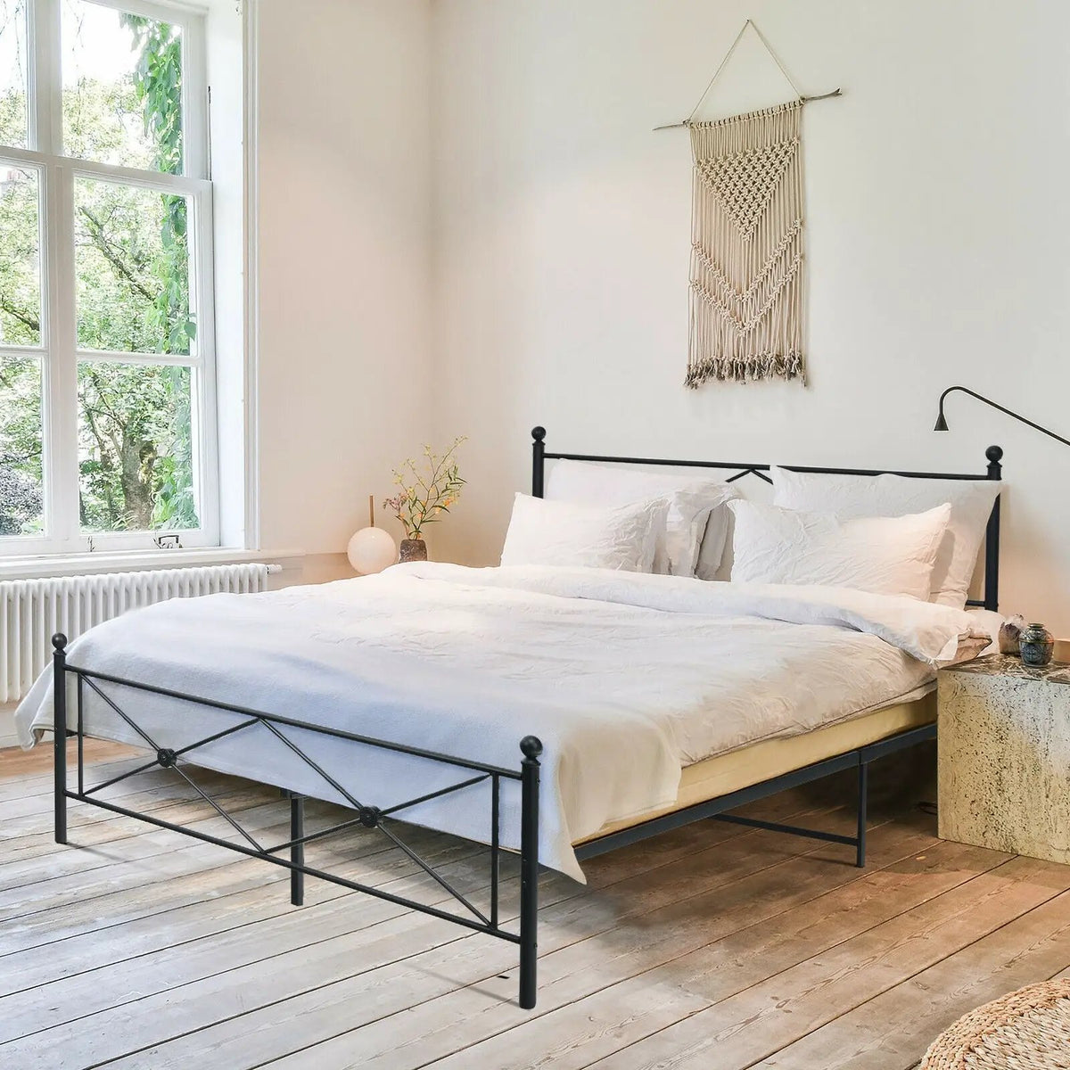 Full/Queen Size Metal Bed Frame Platform with Headboard, photo 2 of 16