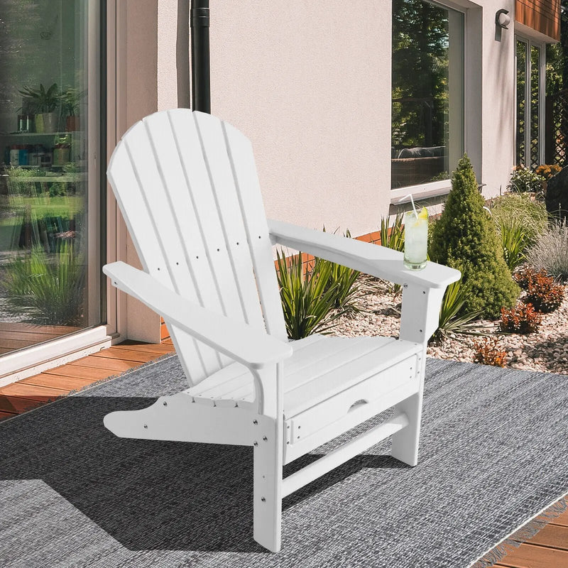 Patio HDPE Adirondack Chair with Retractable Ottoman by DirectDeals
