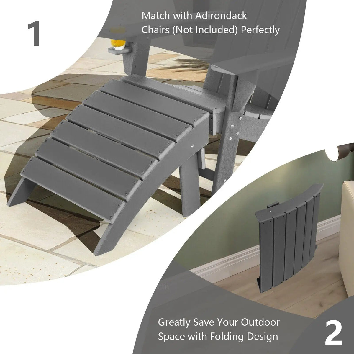 Adirondack Folding Ottoman with All Weather HDPE, photo 6 of 32