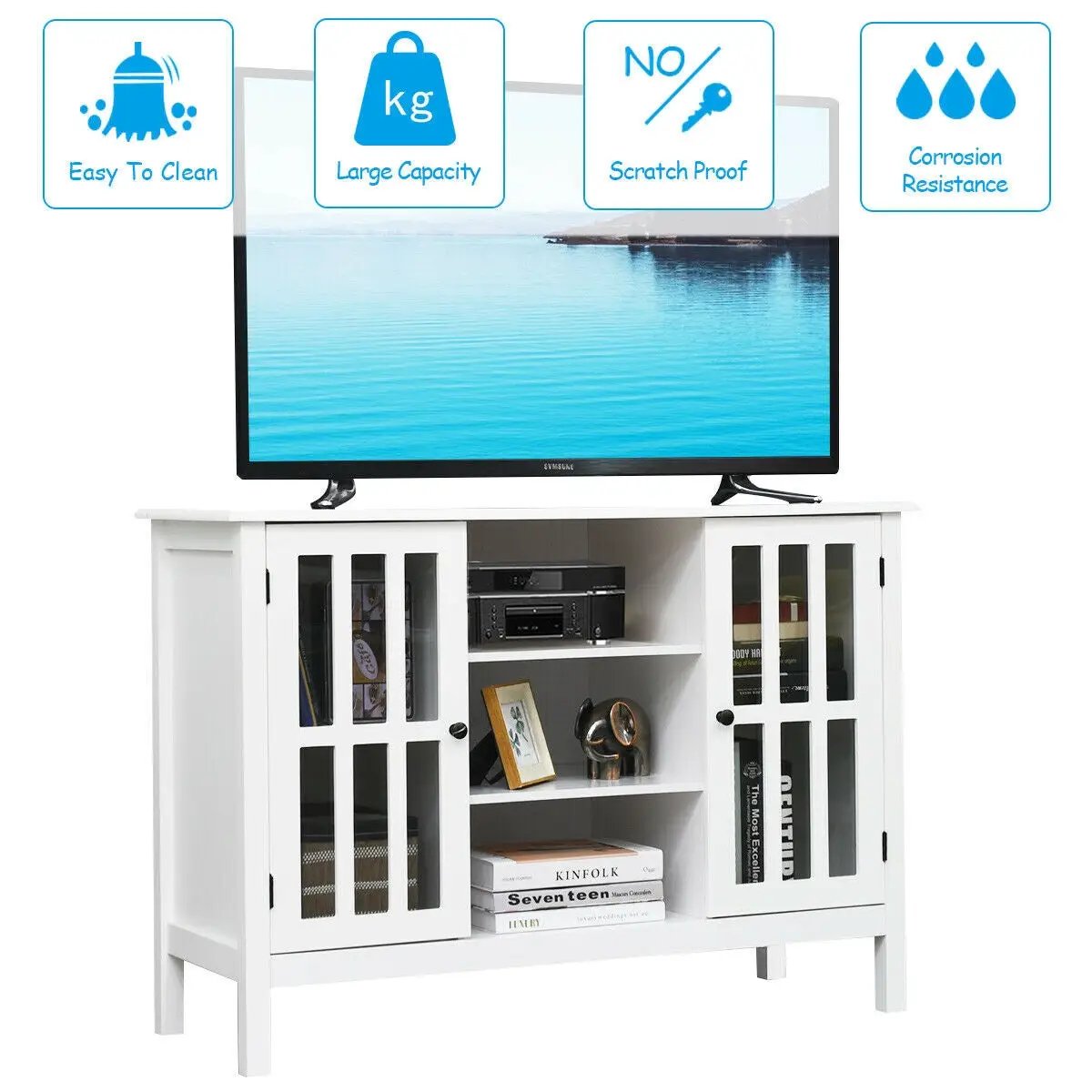 Wooden TV Stand Console Cabinet for 50 Inch TV by DirectDeals