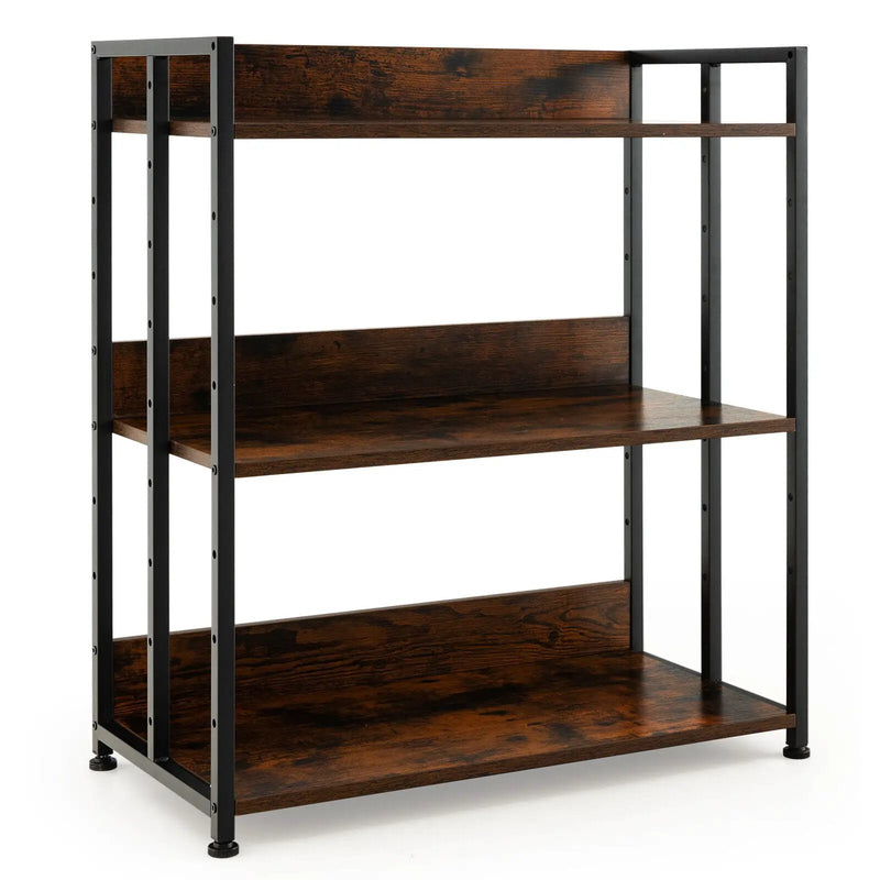 3/5-Tier Industrial Bookshelf Storage Shelf Display Rack with Adjustable Shelves by DirectDeals