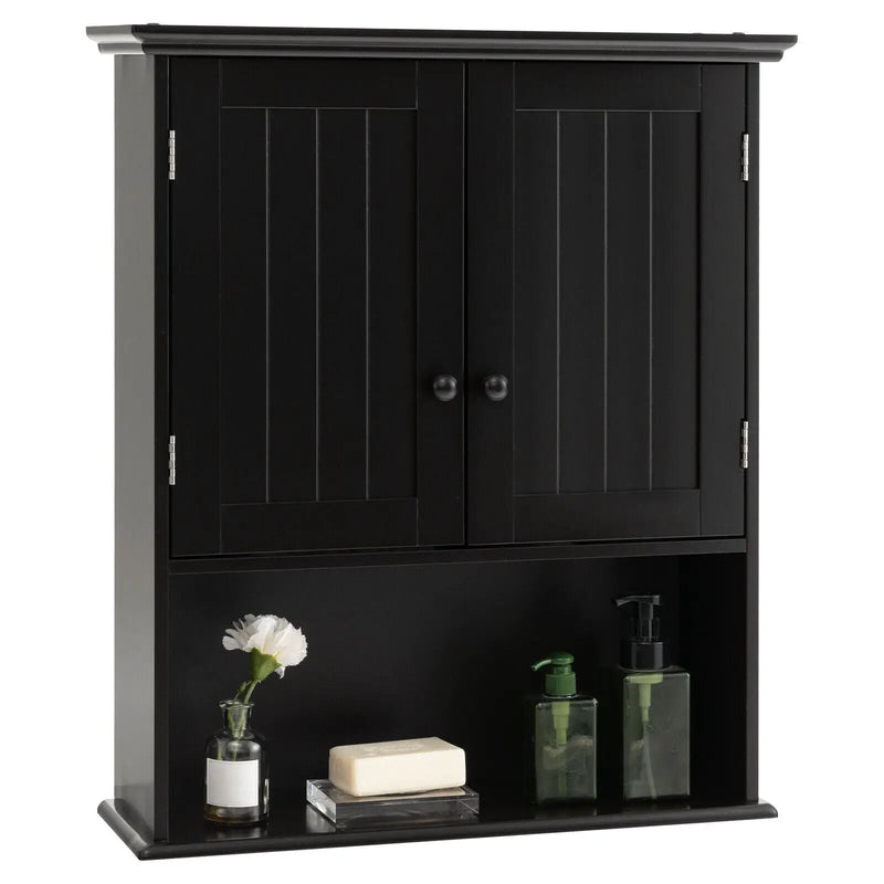 2-Door Wall Mount Bathroom Storage Cabinet with Open Shelf by DirectDeals