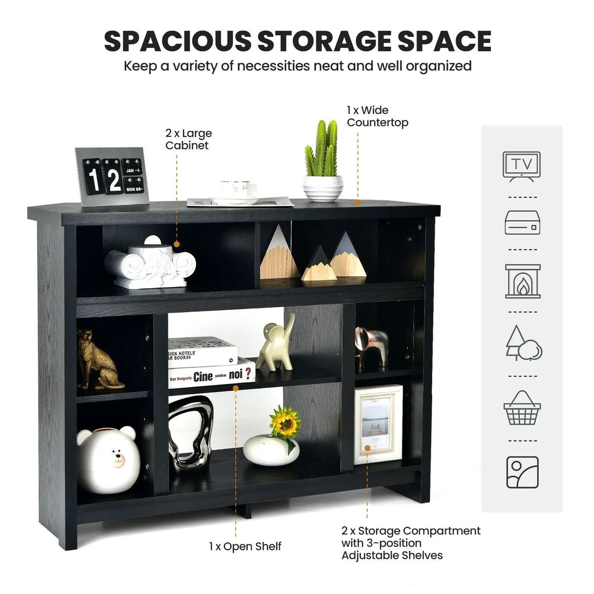Modern Corner TV Stand with Adjustable Shelves for TVs up to 48 Inch, photo 22 of 24