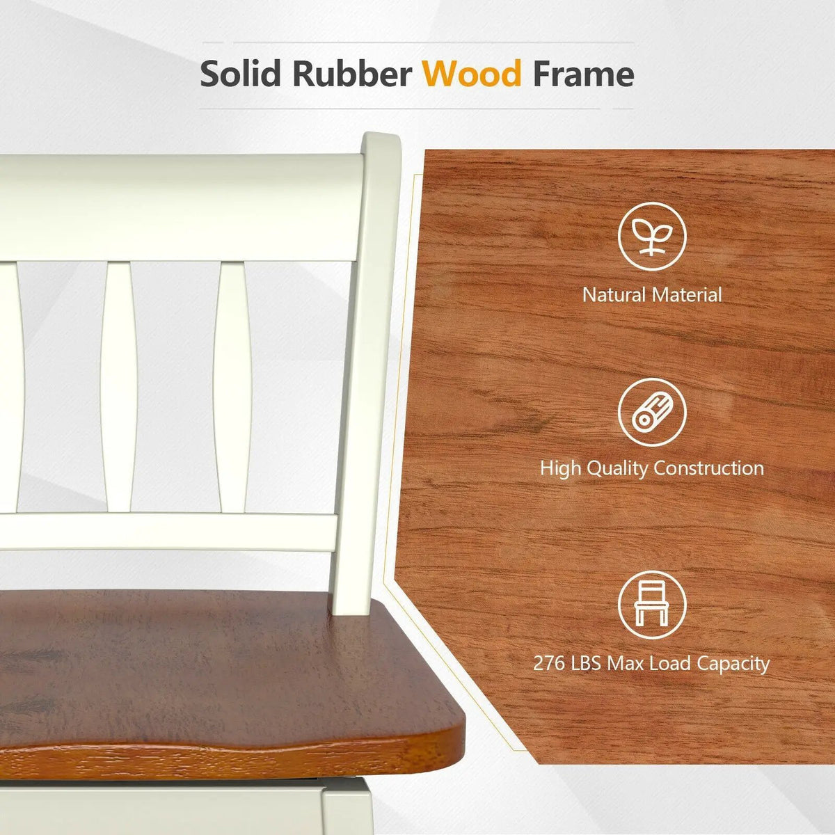 24.5 Inches Set of 2 Swivel Bar Stools with 360° Swiveling, photo 8 of 9