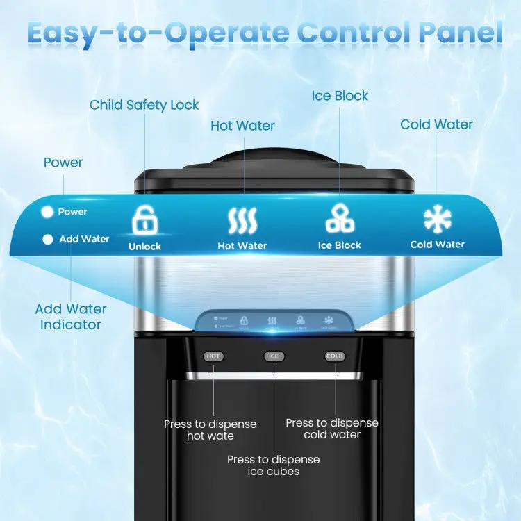 3-in-1 Water Cooler Dispenser with Ice Maker & Temp Settings by DirectDeals