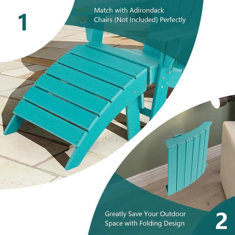 Adirondack Folding Ottoman with All Weather HDPE by DirectDeals