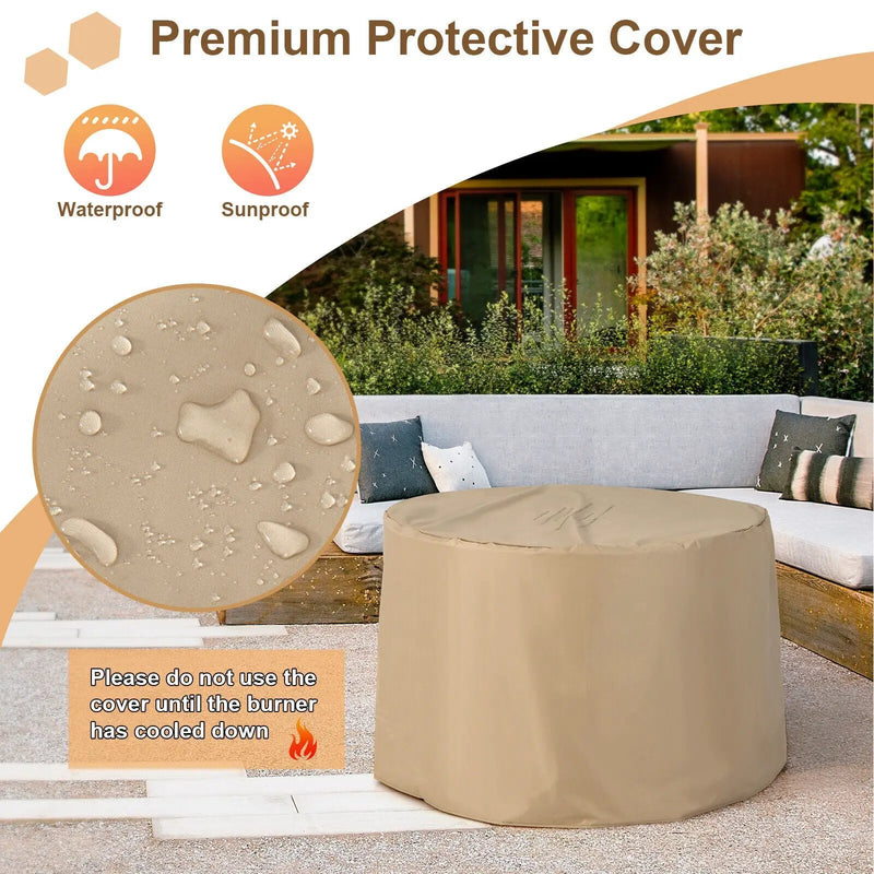 36 Inch Propane Gas Fire Pit Table with Lava Rock and PVC cover-Gray by DirectDeals