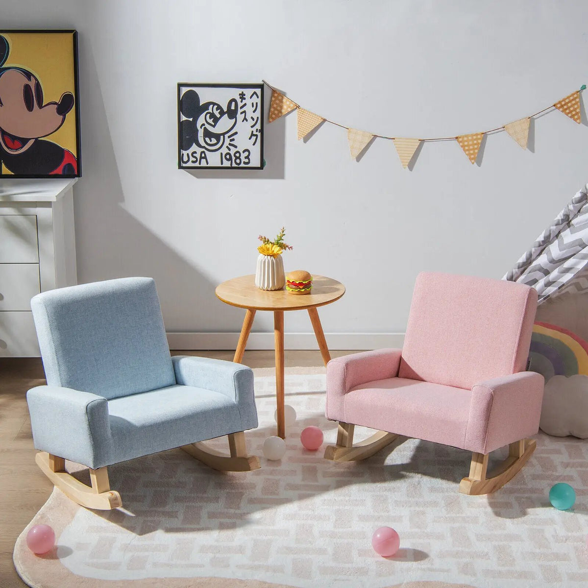 Kids Rocking Chair with Solid Wood Legs, photo 12 of 16