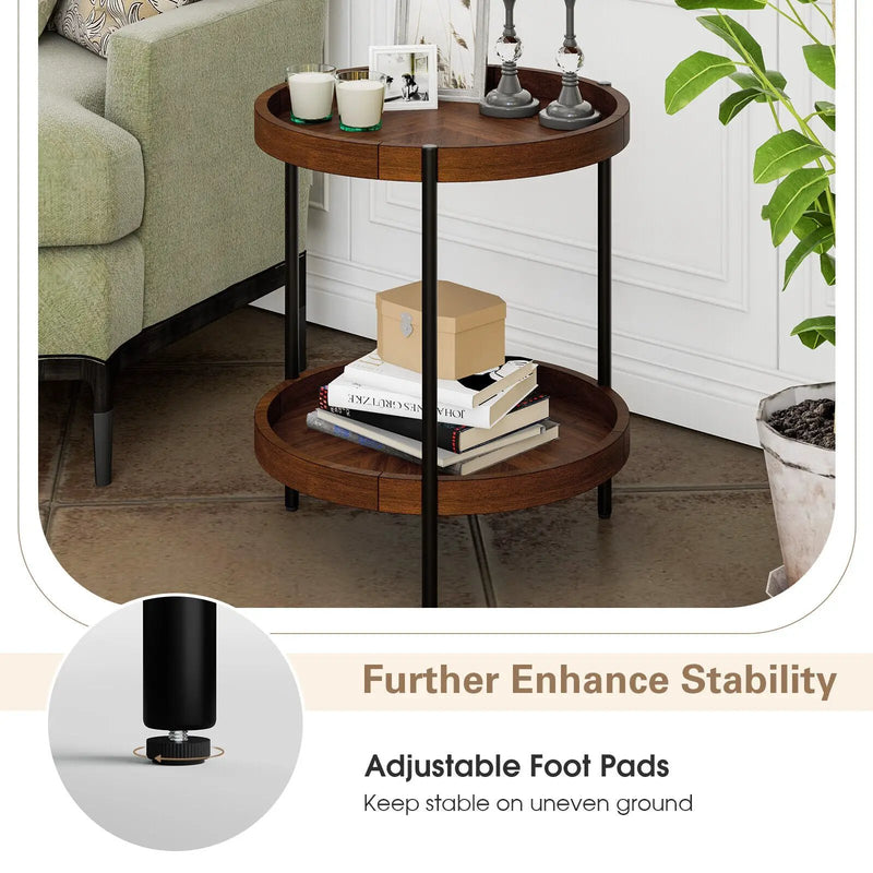 2-Tier Retro End Table with Bottom Shelf by DirectDeals