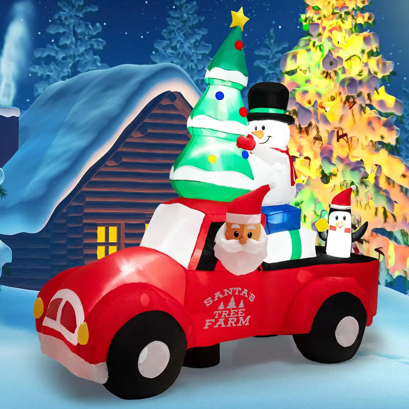 8 Feet Wide Inflatable Santa Claus Driving a Car with LED and Air Blower by DirectDeals