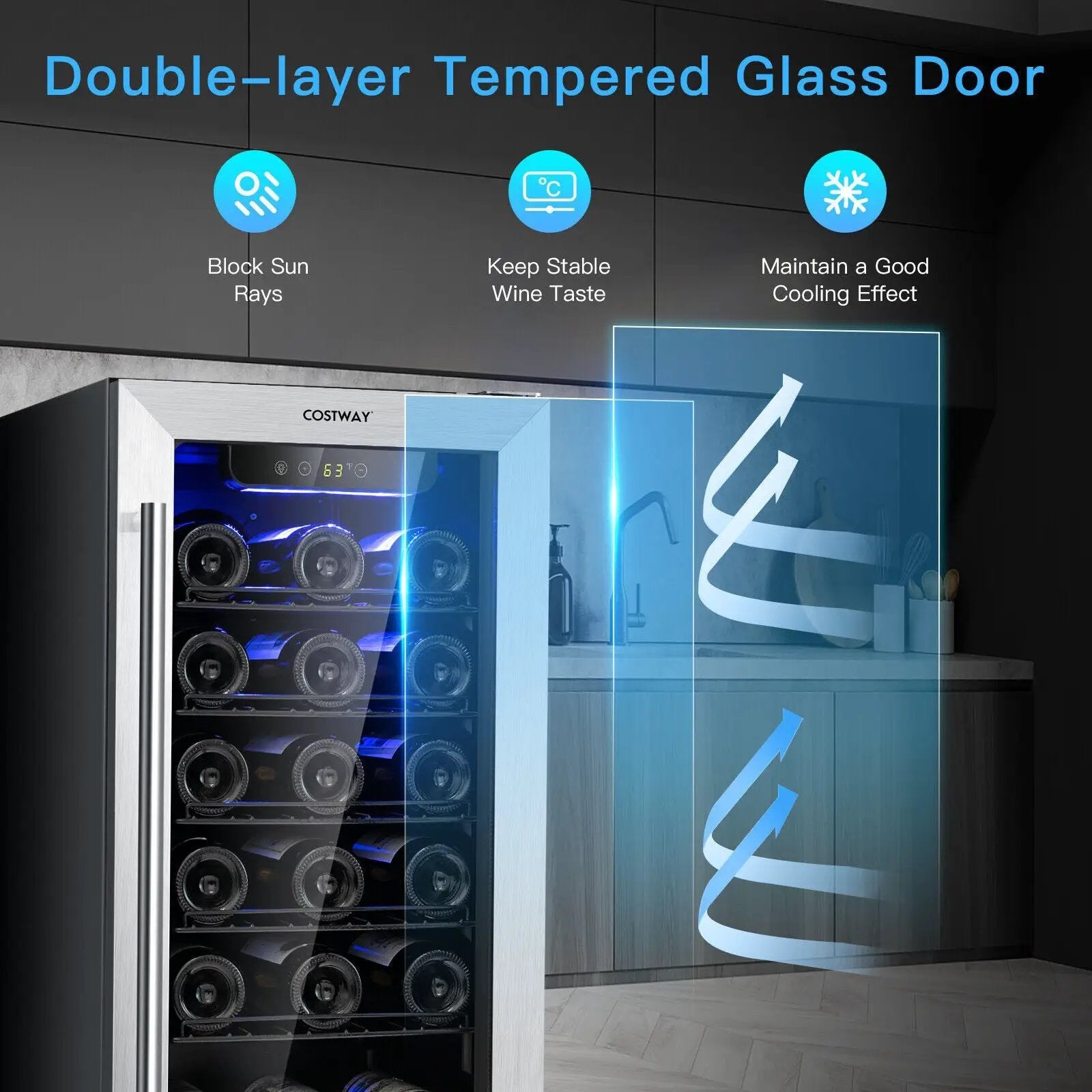 15 Inch 30-Bottle Wine Cooler with Temperature Memory by DirectDeals